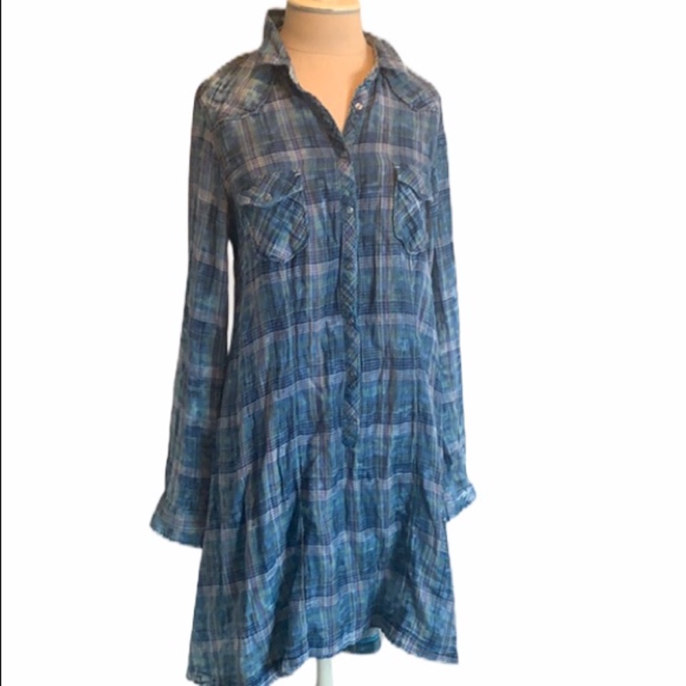 Ryan Michaels cotton Plaid shirt dress NWT